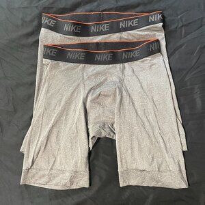 Nike Men's Dri-Fit Long Leg Boxer Briefs Grey Lot of 2 - Size Small